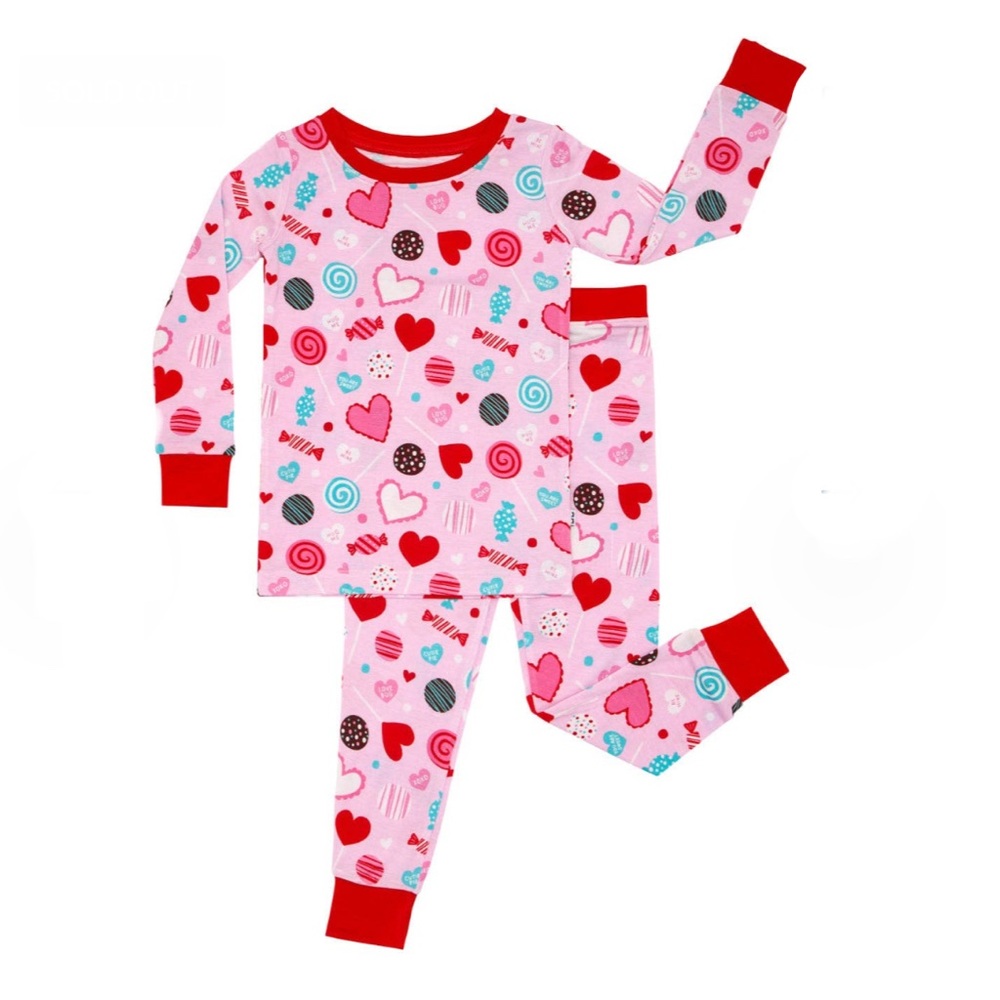 NWT Little Sleepies Valentine Pajamas 7/8